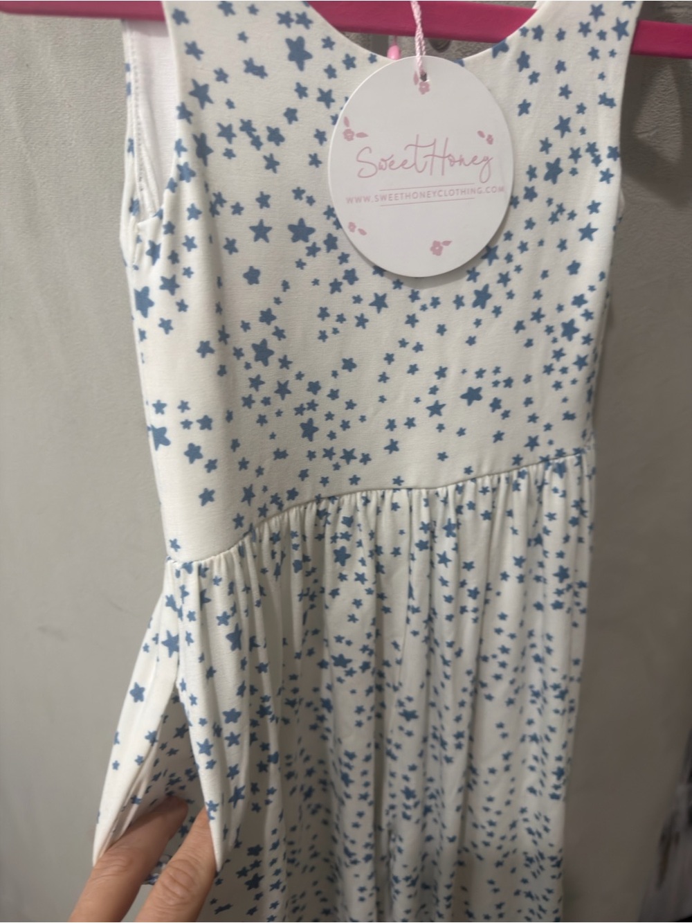 BNWT SweetHoney Clothing 4th of July Romper with Blue Star Print 3T